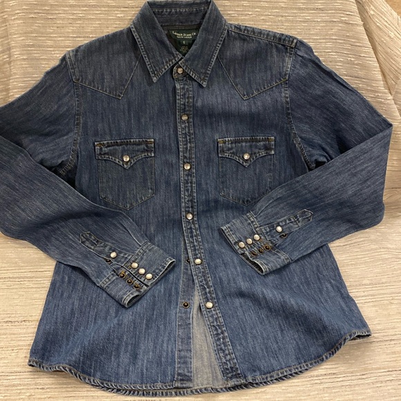 Ralph Lauren denim shirt- shadow on pic- no fading! - Picture 1 of 7